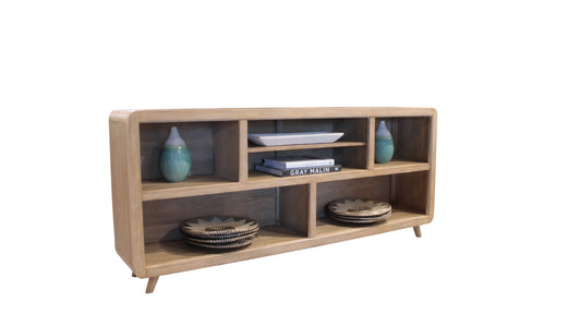 Escape - 72" Open Multi - Purpose Console - Glazed Natural Oak