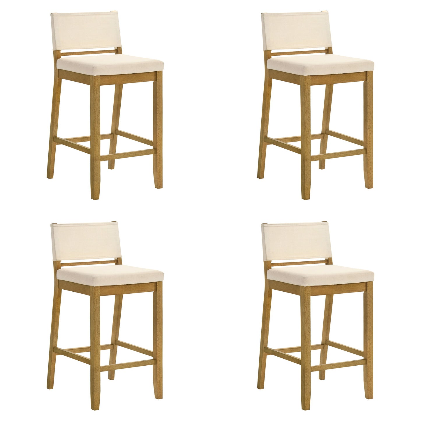 Yaneli - Contemporary Natural Wood Bar Height Kitchen Bar Stool
