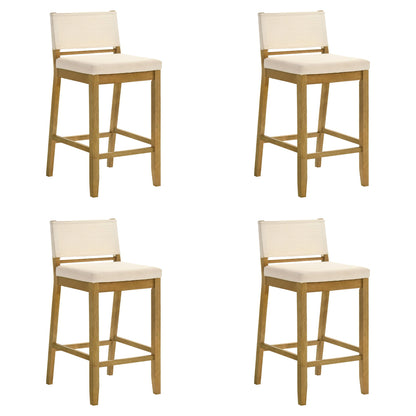 Yaneli - Contemporary Natural Wood Bar Height Kitchen Bar Stool