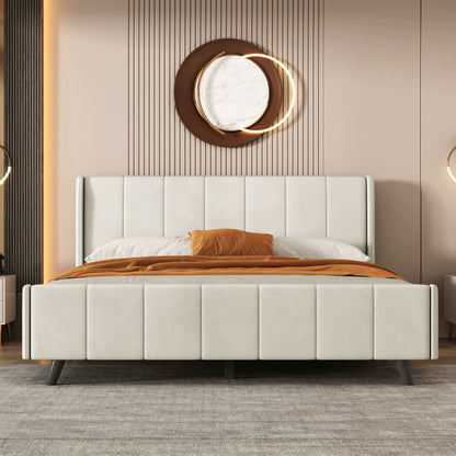 Upholstered Platform Bed Velvet