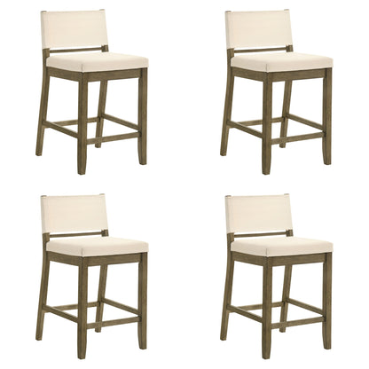 Yaneli - Contemporary Natural Wood Counter Height Kitchen Bar Stool