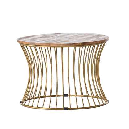 Ameliarae - Handcrafted Boho Mango Wood And Iron Coffee Table - Natural