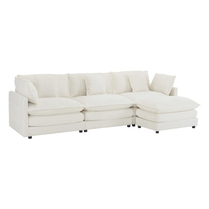 Modern Modular Sectional Sofa With Side Storage Pockets For Living Room