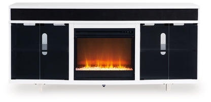 Gardoni - 72" TV Stand With Electric Fireplace - White / Black