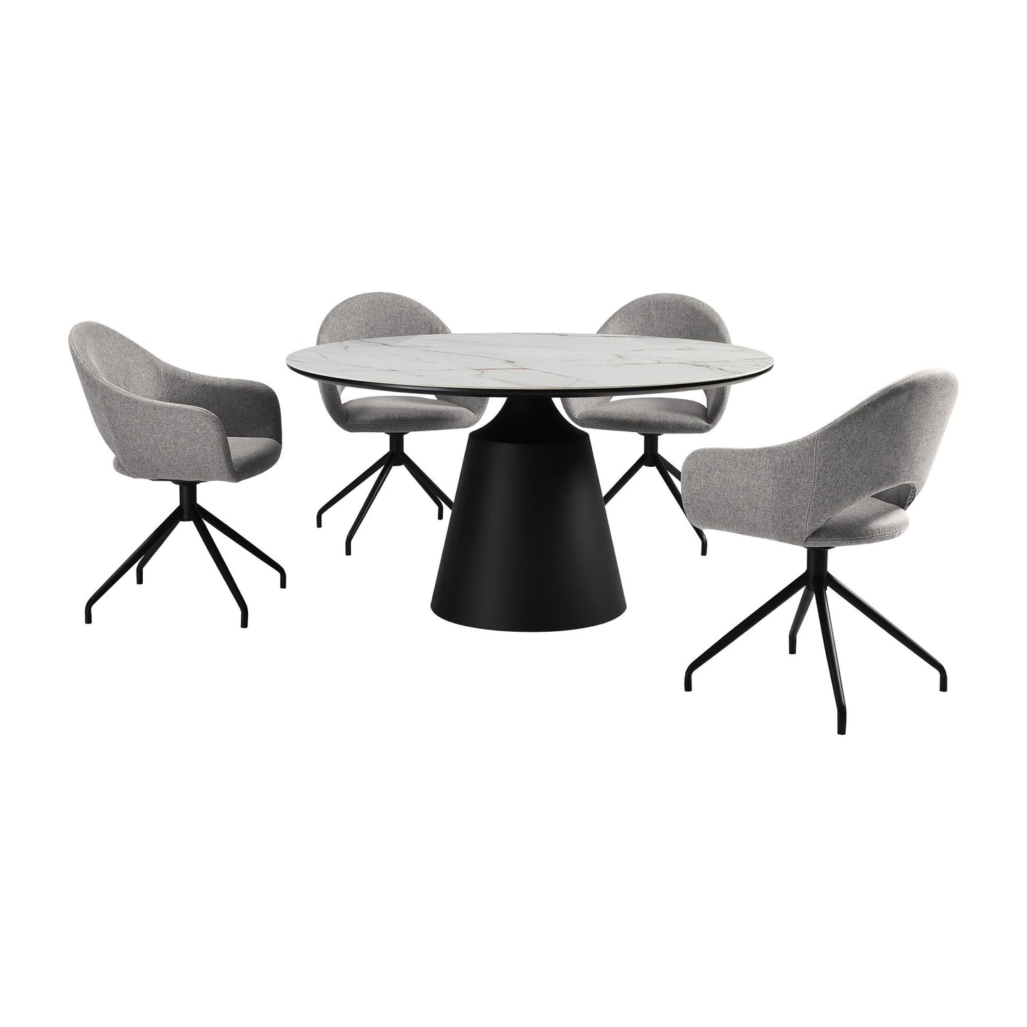 Knox Pria - Dining Set Stone Top And Chairs
