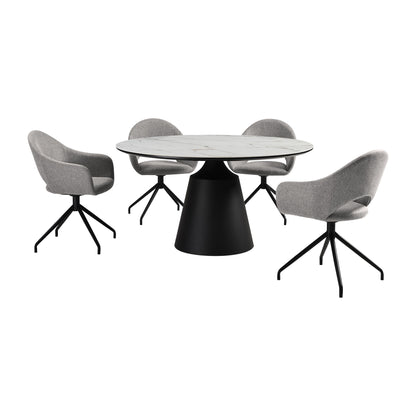 Knox Pria - Dining Set Stone Top And Chairs
