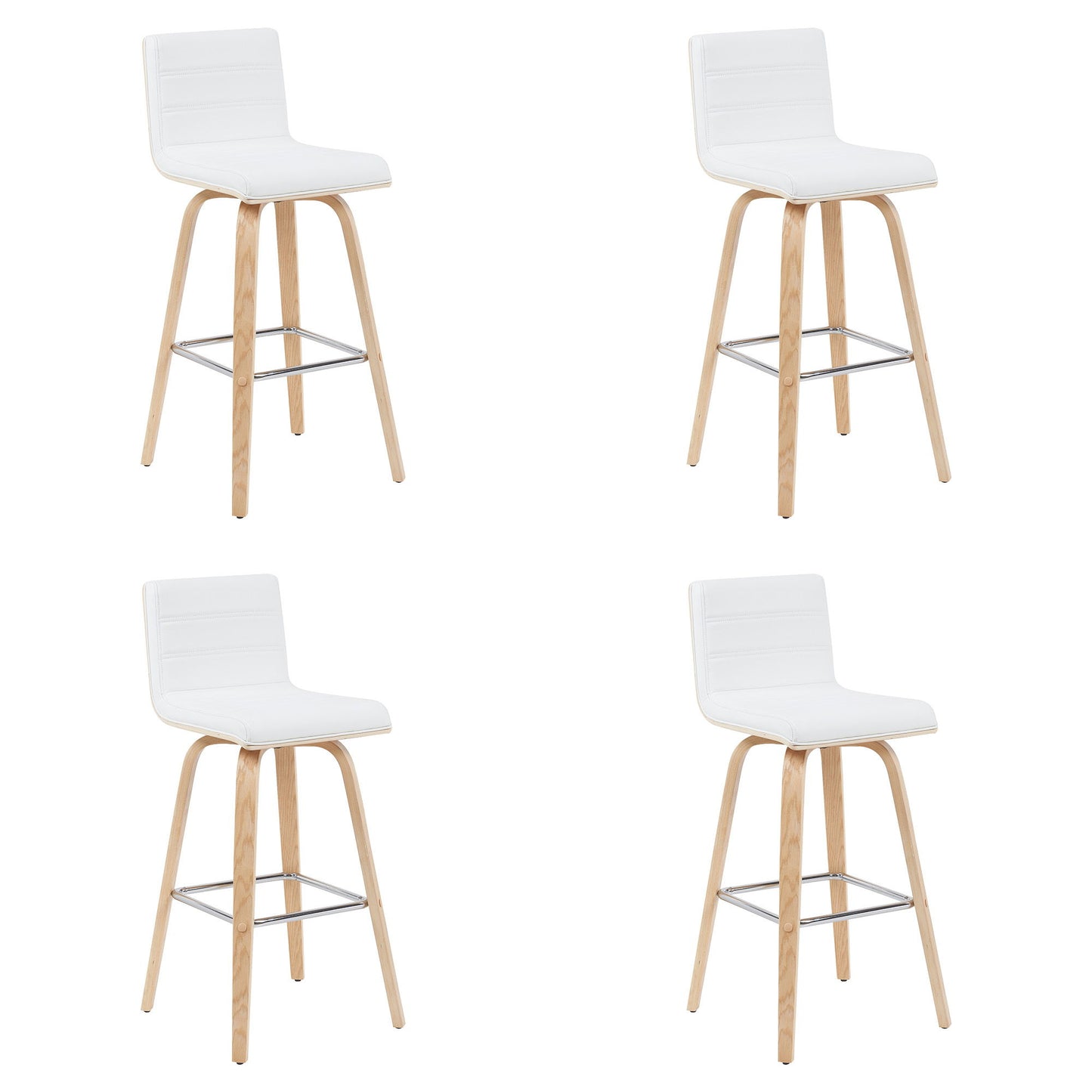 Vienna - Modern Swivel Bar Height Stool - Patterned Oak Wood Frame