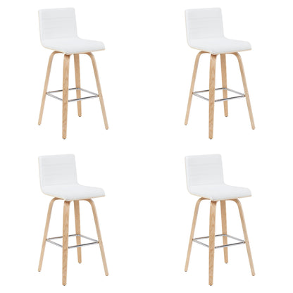 Vienna - Modern Swivel Bar Height Stool - Patterned Oak Wood Frame