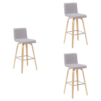 Vienna - Modern Swivel Bar Height Stool - Patterned Oak Wood Frame