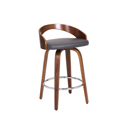 Sonia - 26" Counter Height Swivel Bar Stool - Walnut Wood