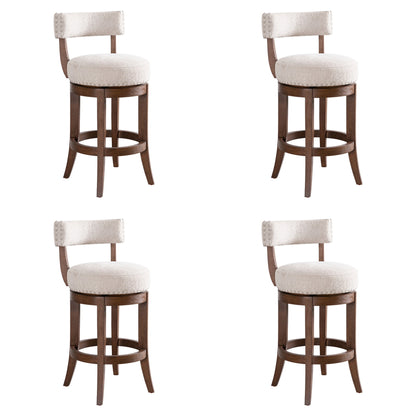 Mystic - Solid Wood Upholstered 26" Counter Height Swivel Barstool
