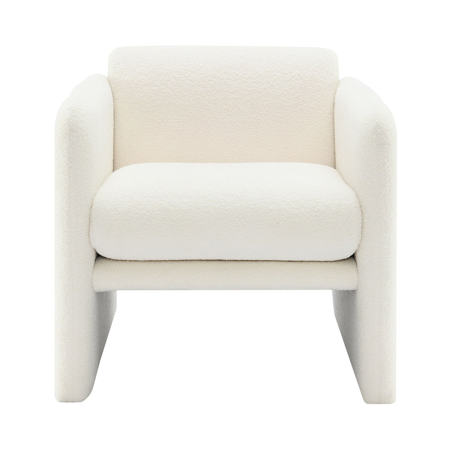 Arm Chair With Waved Arms, Metal Decoration On Both Side Arms
