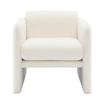 Arm Chair With Waved Arms, Metal Decoration On Both Side Arms