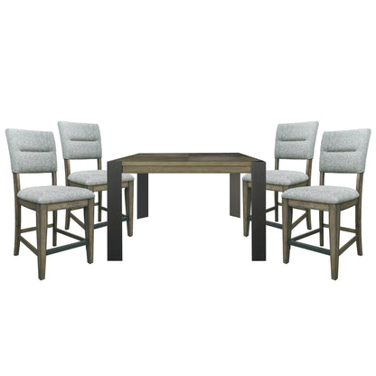 Cedar Fork - 54" Dining Square Counter Height Table - Smoked Arabica