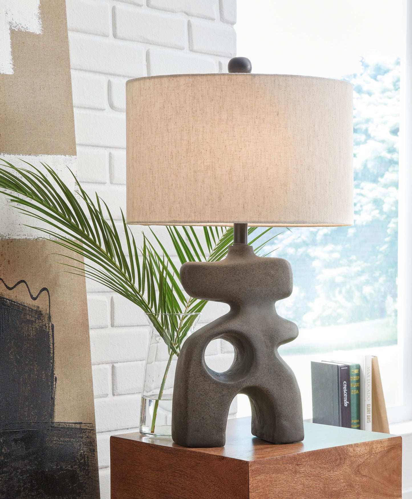 Danacy - Paper Table Lamp - Distressed Black
