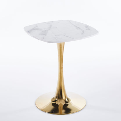 Square Tulip Dining Table For 2 - 4 People - Golden / White