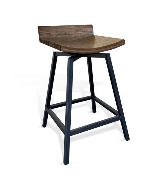 Doe Valley - 24"H Wood Swivel Stool - Buckskin