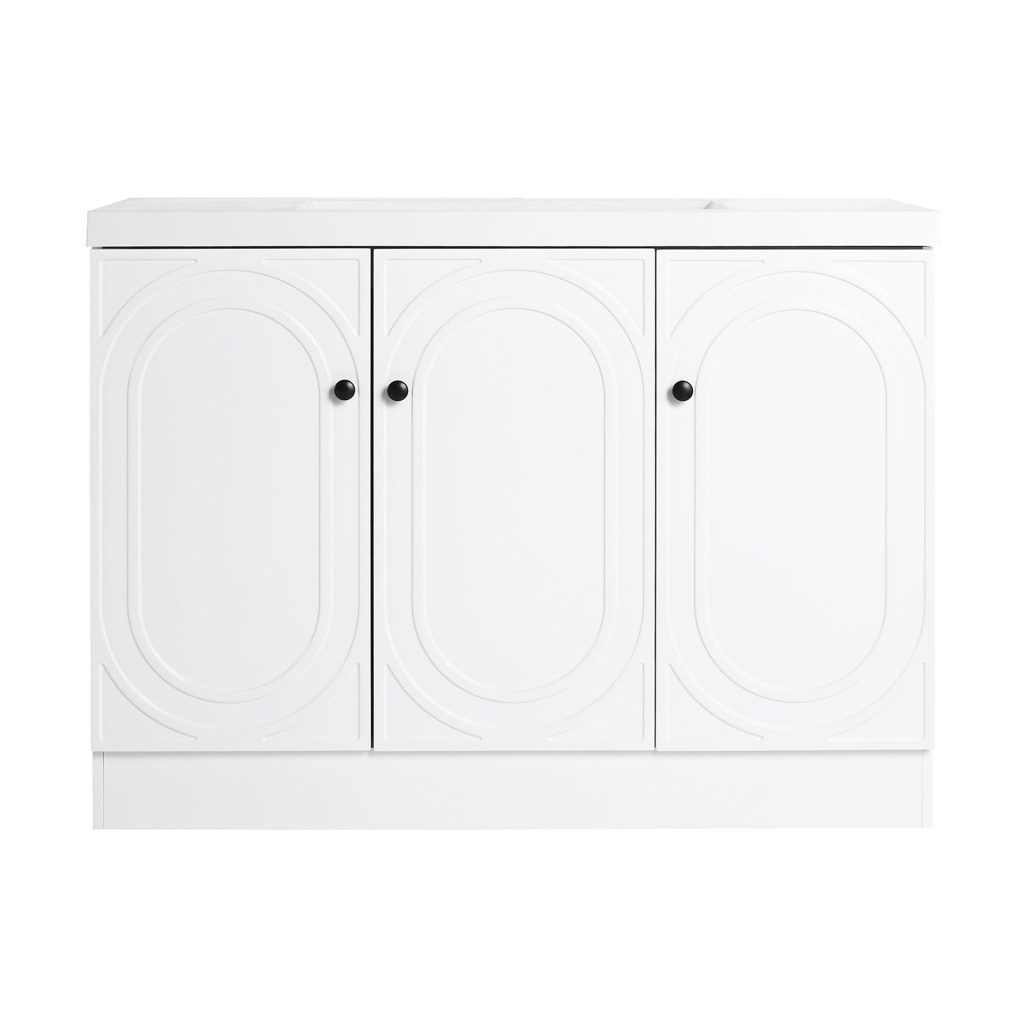 Contemporary Freestanding Bathroom Vanity With Resin Sink & Soft-Close Cabinet Doors