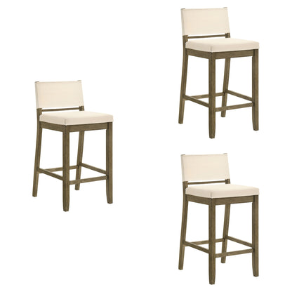 Yaneli - Contemporary Natural Wood Bar Height Kitchen Bar Stool