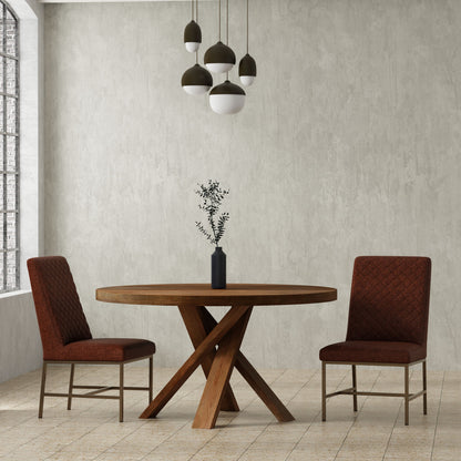 Crossings - Round Dining Table With 4 Upholstered Chairs