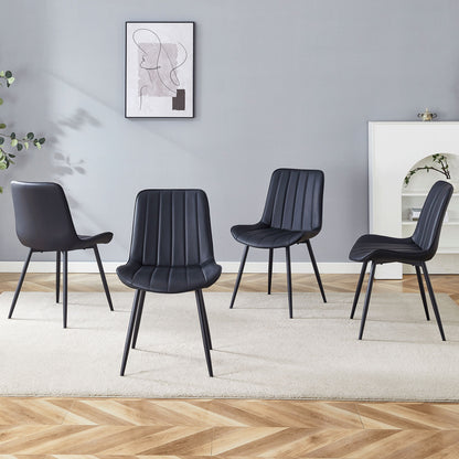Modern Style Extended Seat Cushion Dining Chair Set