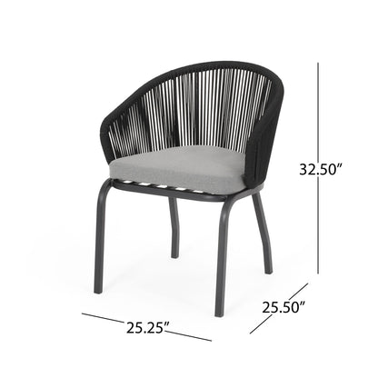 Outdoor Wicker Chair With Powder Coated Iron Legs
