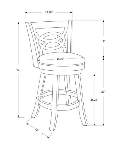 Stylish Design Swivel Bar Stool With Bar Height Leather Look (Set of 2)