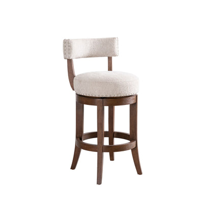Mystic - Solid Wood Upholstered 26" Counter Height Swivel Barstool