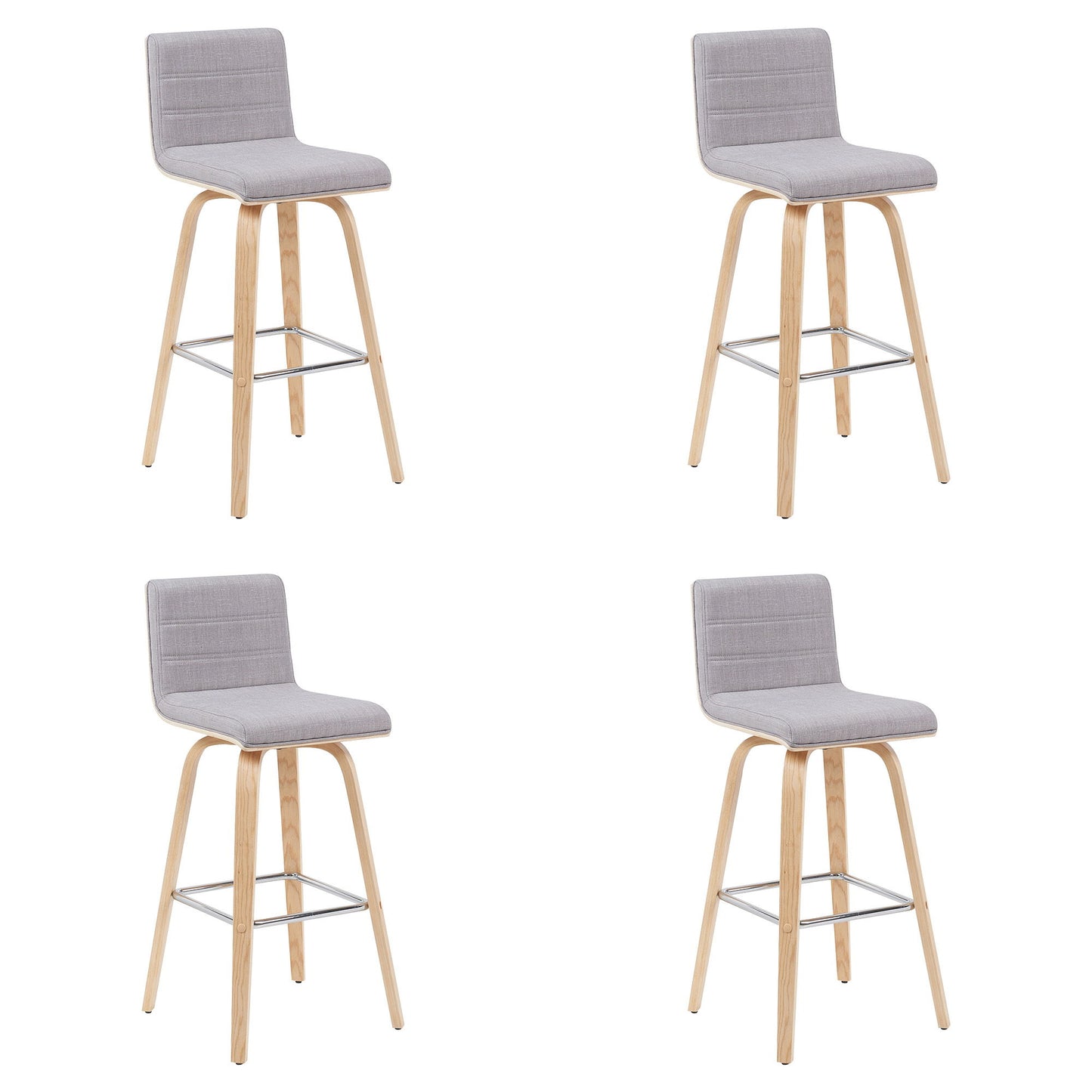 Vienna - Modern Swivel Bar Height Stool - Patterned Oak Wood Frame