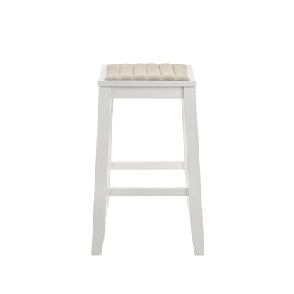 Iyani - Coastal Modern Wood Counter Height Kitchen Bar Stool