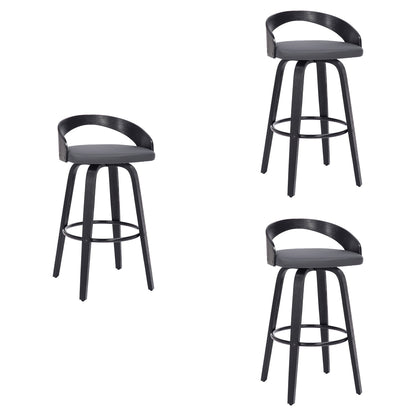 Sonia - 26" Counter Height Swivel Bar Stool - Black Wood