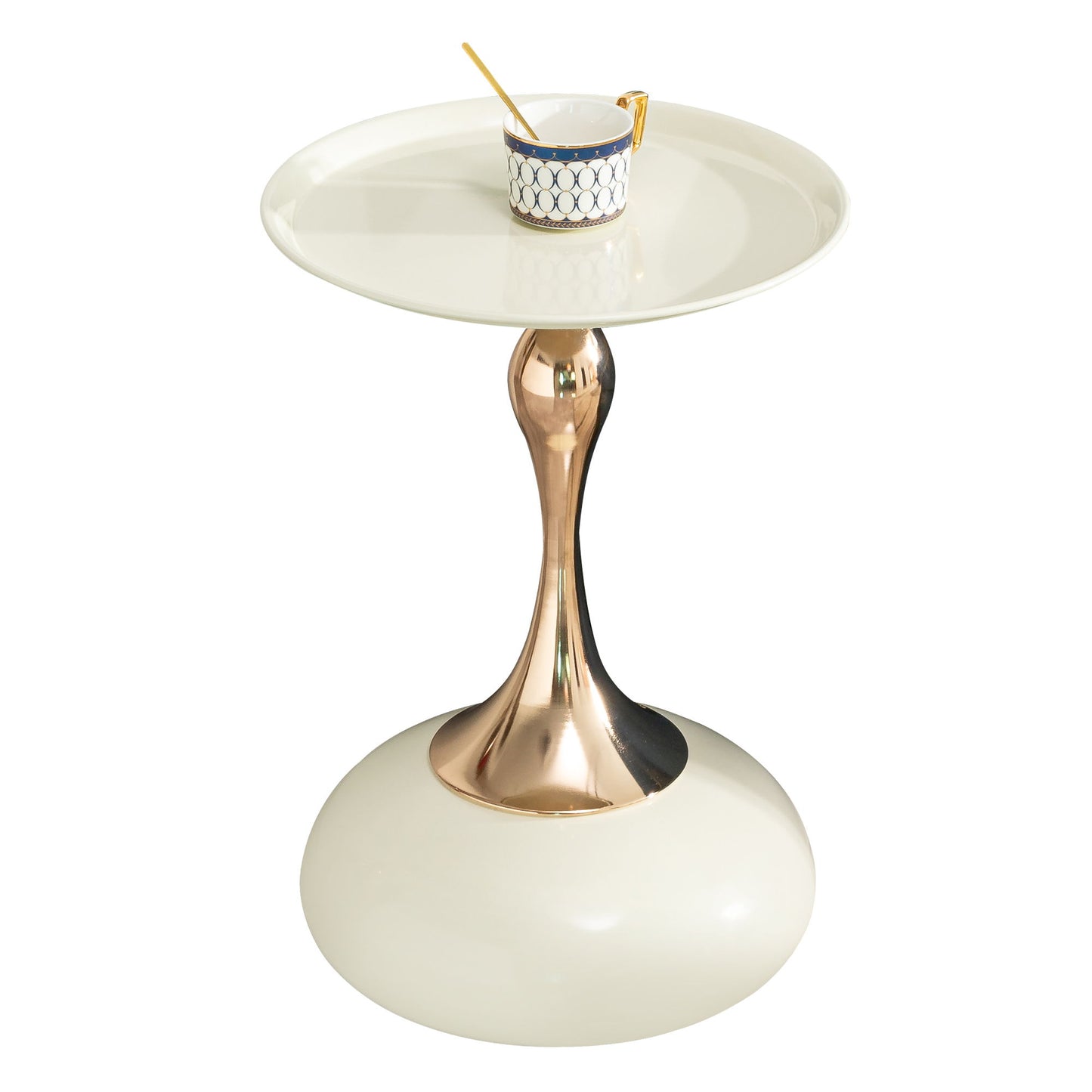 Modern Round Side Table For Small Spaces With Carbon Steel Construction