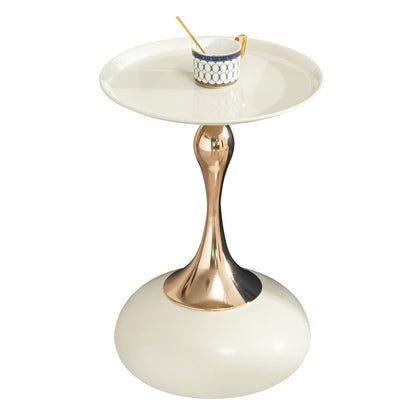 Modern Round Side Table For Small Spaces With Carbon Steel Construction