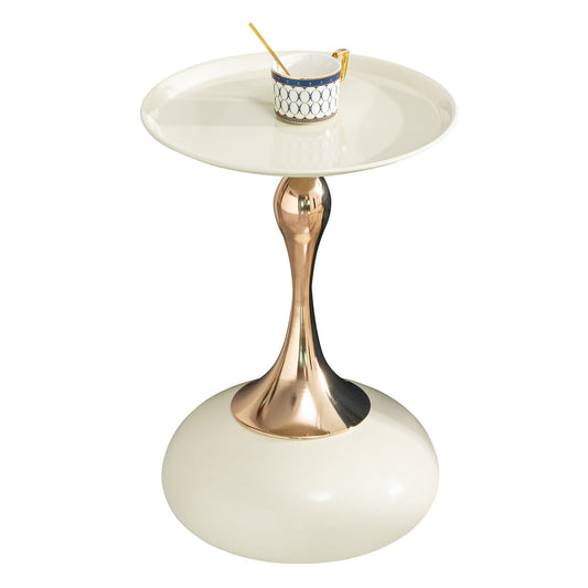 Modern Round Side Table For Small Spaces With Carbon Steel Construction