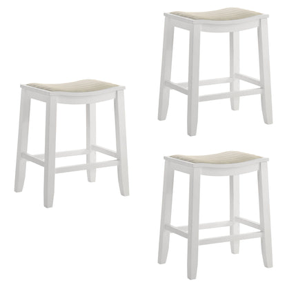 Iyani - Coastal Modern Wood Counter Height Kitchen Bar Stool