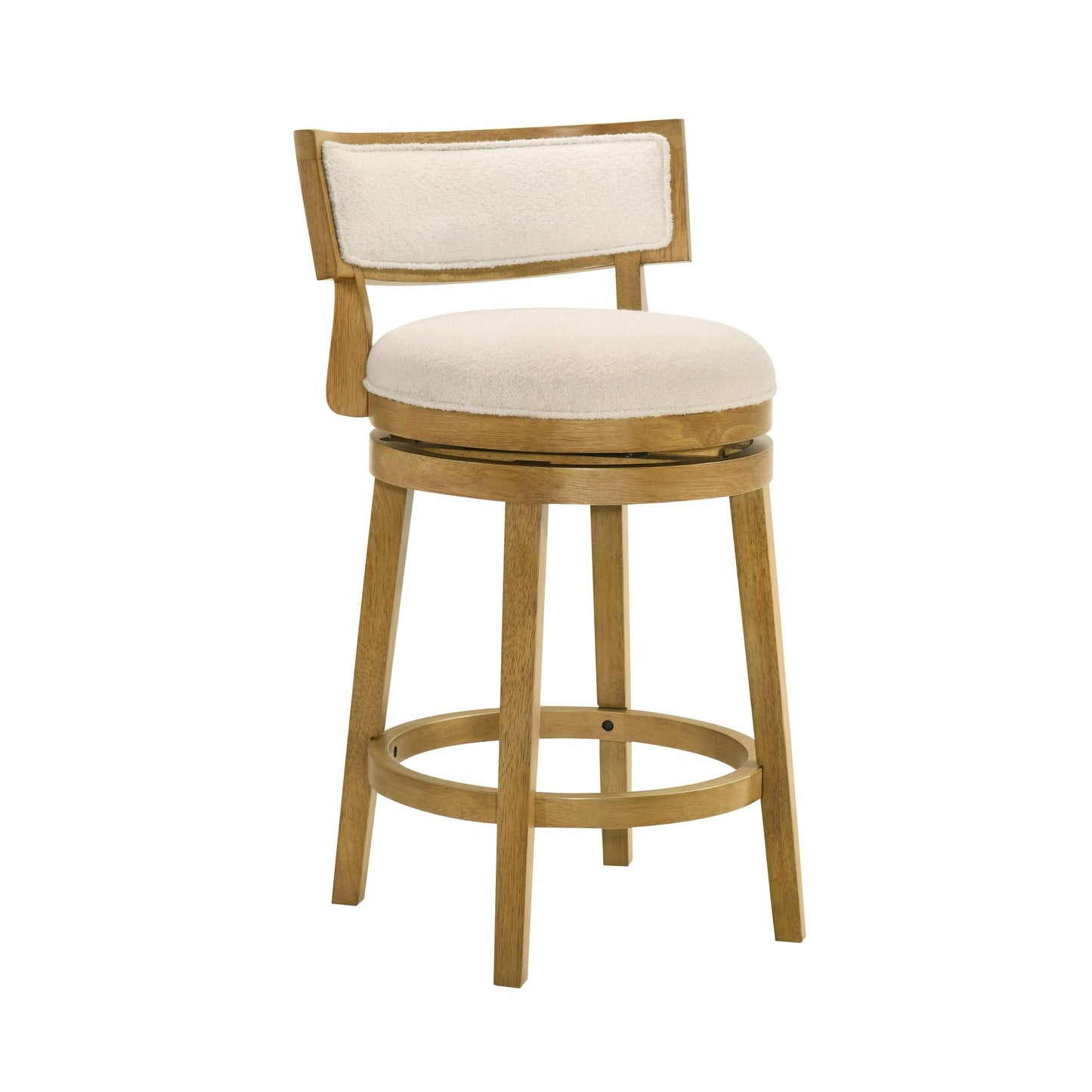 Noely - Modern Farmhouse Swivel Wood Counter Height Kitchen Bar Stool