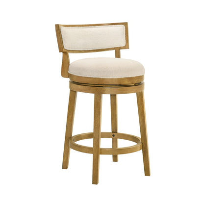 Noely - Modern Farmhouse Swivel Wood Counter Height Kitchen Bar Stool