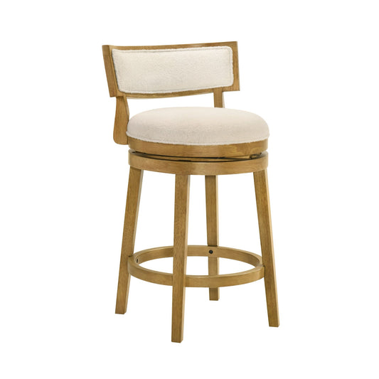 Noely - Modern Farmhouse Swivel Wood Counter Height Kitchen Bar Stool