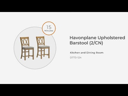 Havonplane - Brown - Upholstered Barstool (Set of 2)