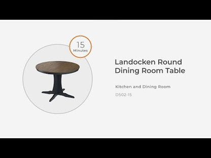 Landocken - Brown / Blue - Round Dining Room Table